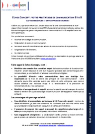 Echos Concept : votre prestataire de communication B to B  dans le domaine de l’environnement et du développement durable