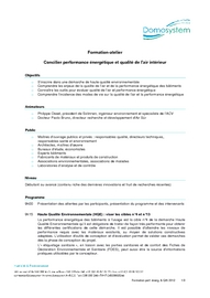 Formation-atelier Concilier performance énergétique et qualité de l’air intérieur