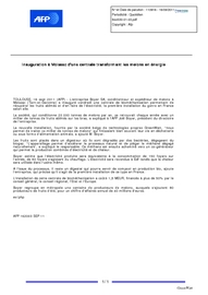 Article AFP Inauguration BOYER